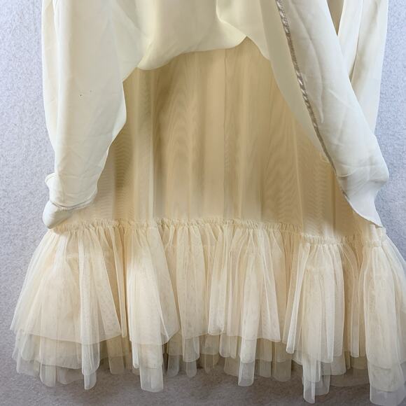 Mable Womens Boxy Tulle Dress Sz L Ivory Romantic Feminine Whimsical - Picture 5 of 13